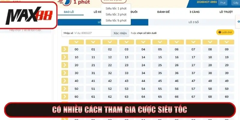 Có nhiều cách tham gia cược siêu tốc