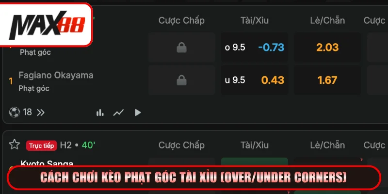 Hướng dẫn cách chơi kèo phạt góc tài xỉu chi tiết