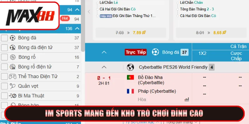 IM Sports mang đến kho trò chơi đỉnh cao