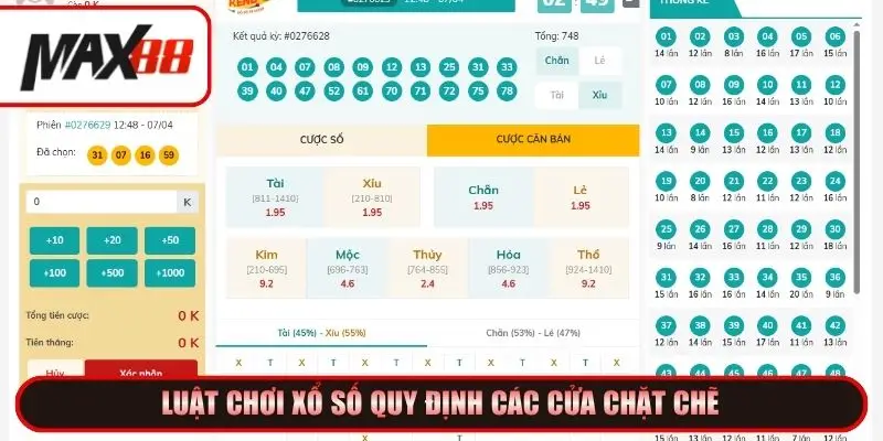 Luật chơi xổ số quy định các cửa chặt chẽ