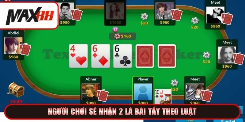 Người chơi sẽ nhận 2 lá bài tẩy theo luật