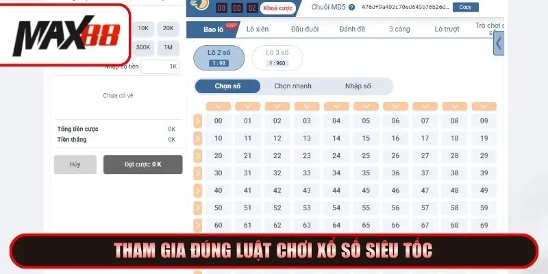 Tham gia đúng luật chơi xổ số siêu tốc